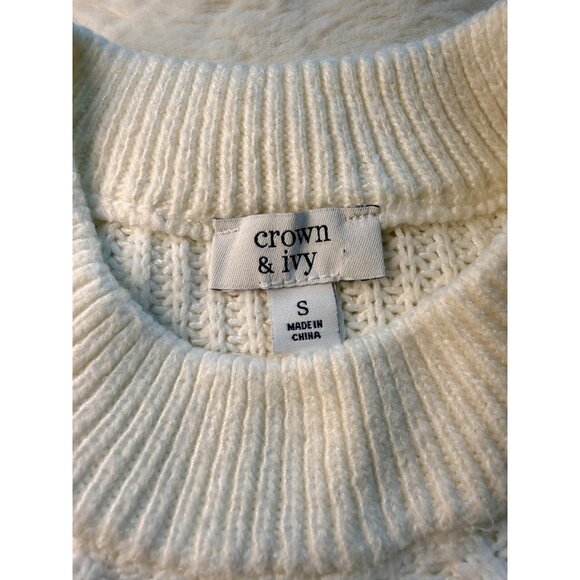 White Crown & Ivy Long sleeve Knit Sweater Small - Picture 2 of 6